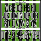 Custom Black Aurora Green-White Pinstripe Line Sports Sublimation Soccer Uniform Jersey