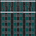 Custom Black Midnight Green-Gray Pinstripe Line Sports Sublimation Soccer Uniform Jersey