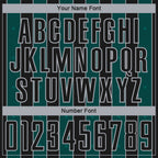 Custom Black Midnight Green-Gray Pinstripe Line Sports Sublimation Soccer Uniform Jersey