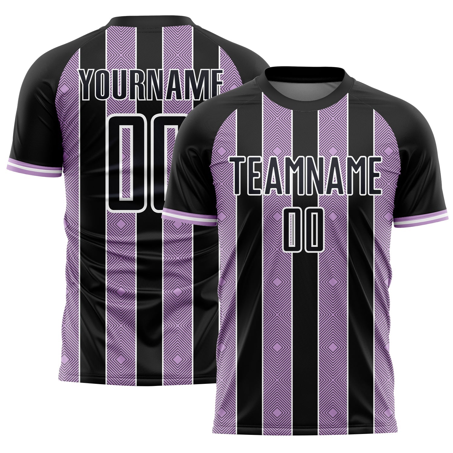 Custom Black Light Purple-White Pinstripe Line Sports Sublimation Soccer Uniform Jersey