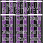 Custom Black Medium Purple-White Pinstripe Line Sports Sublimation Soccer Uniform Jersey