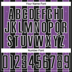 Custom Black Medium Purple-White Pinstripe Line Sports Sublimation Soccer Uniform Jersey