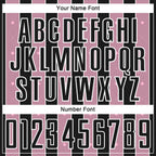 Custom Black Light Pink-White Pinstripe Line Sports Sublimation Soccer Uniform Jersey