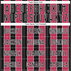 Custom Black Neon Pink-White Pinstripe Line Sports Sublimation Soccer Uniform Jersey