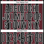 Custom Black Burgundy-White Pinstripe Line Sports Sublimation Soccer Uniform Jersey