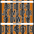 Custom Black Bay Orange-White Pinstripe Line Sports Sublimation Soccer Uniform Jersey