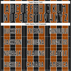 Custom Black Texas Orange-White Pinstripe Line Sports Sublimation Soccer Uniform Jersey