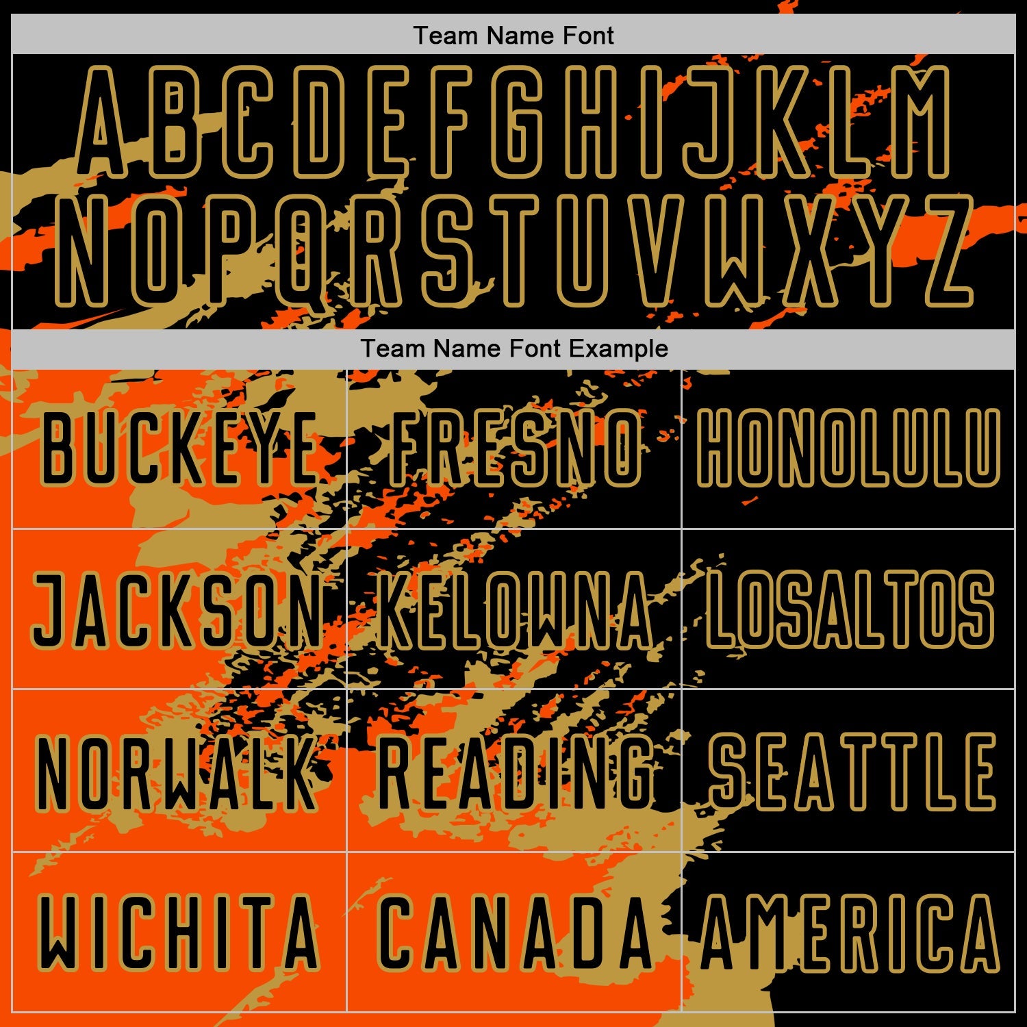 Custom Black Orange-Old Gold Abstract Fragment Art Splash Sports Sublimation Soccer Uniform Jersey