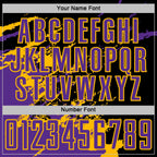 Custom Black Purple-Gold Abstract Fragment Art Splash Sports Sublimation Soccer Uniform Jersey