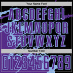 Custom Black Purple-Light Blue Abstract Fragment Art Splash Sports Sublimation Soccer Uniform Jersey