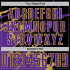 Custom Black Purple-Old Gold Abstract Fragment Art Splash Sports Sublimation Soccer Uniform Jersey