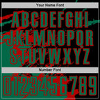 Custom Black Kelly Green-Red Abstract Fragment Art Splash Sports Sublimation Soccer Uniform Jersey