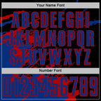 Custom Black Royal-Red Abstract Fragment Art Splash Sports Sublimation Soccer Uniform Jersey