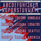 Custom Navy Light Blue-Red Abstract Fragment Art Splash Sports Sublimation Soccer Uniform Jersey