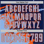 Custom Navy Light Blue-Orange Abstract Fragment Art Splash Sports Sublimation Soccer Uniform Jersey