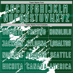 Custom Green Kelly Green-White Abstract Fragment Art Splash Sports Sublimation Soccer Uniform Jersey