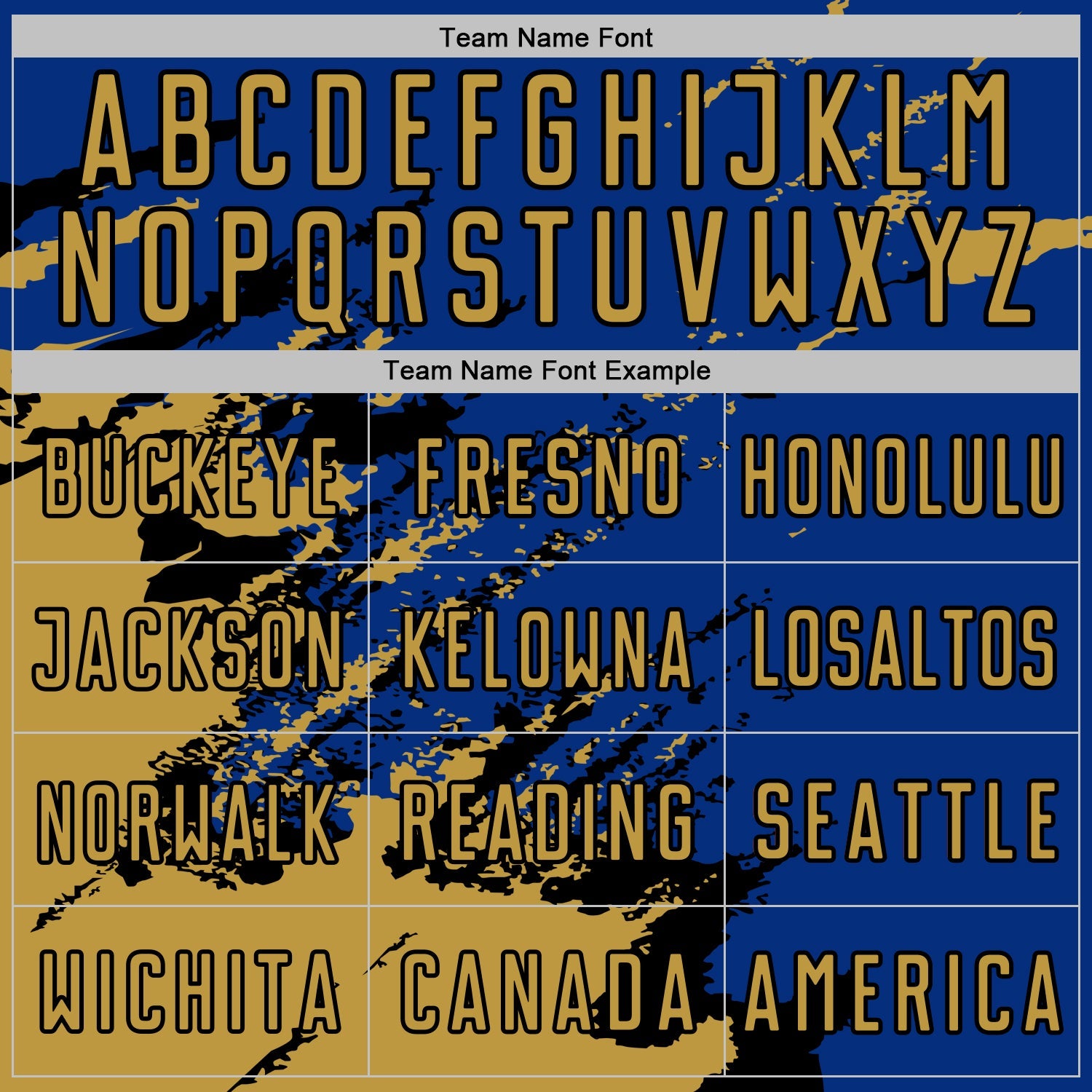 Custom Royal Old Gold-Black Abstract Fragment Art Splash Sports Sublimation Soccer Uniform Jersey