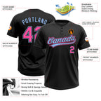 Custom Cream Black-Crimson Two-Button Unisex Softball Jersey