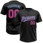 Custom Cream Black-Crimson Two-Button Unisex Softball Jersey