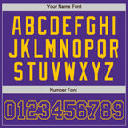 Custom Purple Purple-Yellow Two-Button Unisex Softball Jersey