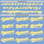 Custom Light Blue White-Yellow Two-Button Unisex Softball Jersey