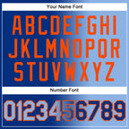 Custom Royal Light Blue-Orange Gradient Fashion Two-Button Unisex Softball Jersey