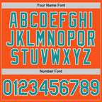 Custom Orange Teal-White Two-Button Unisex Softball Jersey