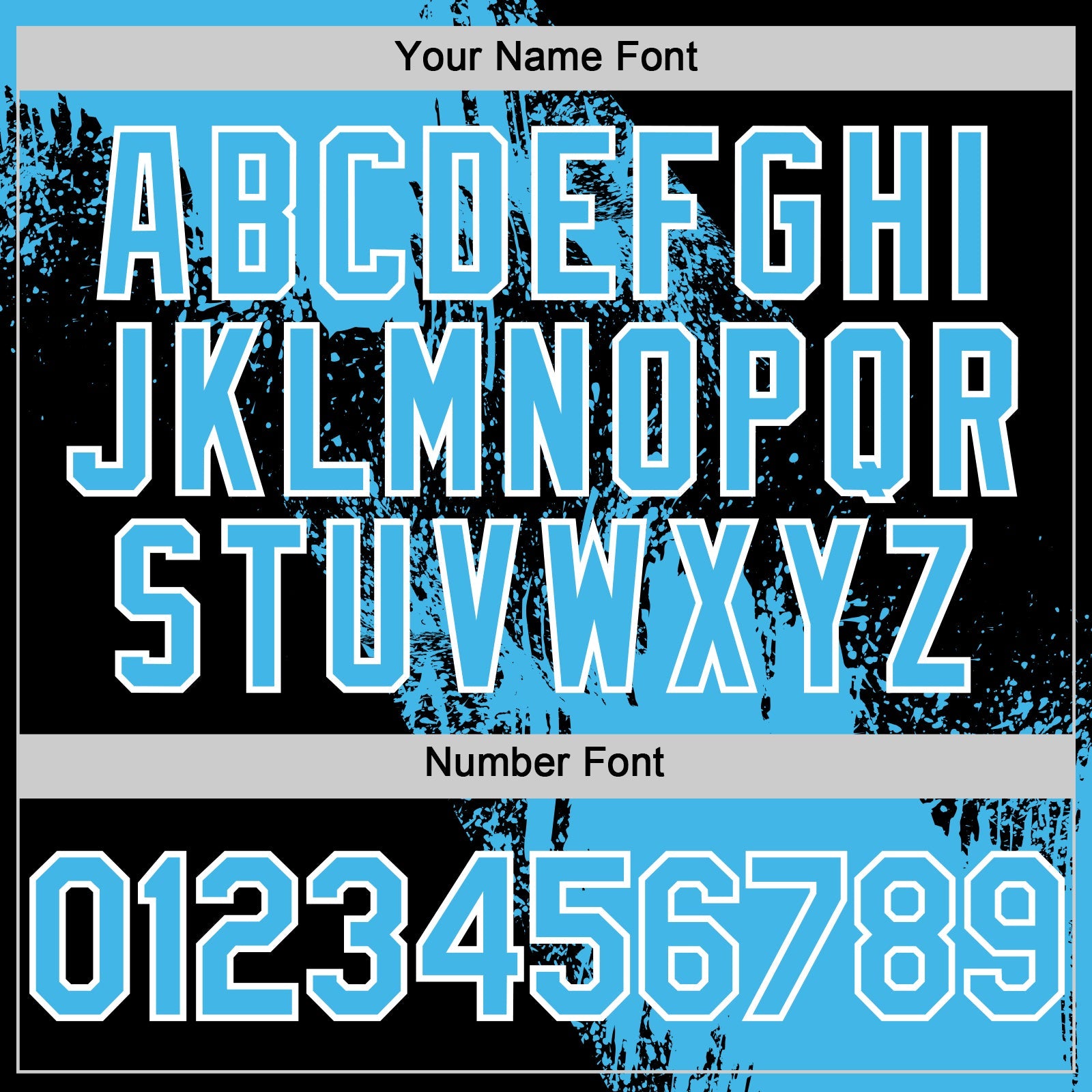 Custom Sky Blue Black-White 3D Pattern Abstract Brush Stroke Two-Button Unisex Softball Jersey