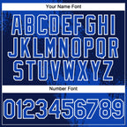 Custom Thunder Blue Navy-White 3D Pattern Abstract Brush Stroke Two-Button Unisex Softball Jersey