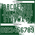 Custom White Green 3D Pattern Abstract Brush Stroke Two-Button Unisex Softball Jersey