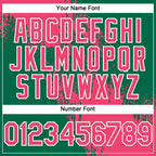 Custom Neon Pink Kelly Green-White 3D Pattern Abstract Brush Stroke Two-Button Unisex Softball Jersey