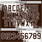 Custom White Brown 3D Pattern Abstract Brush Stroke Two-Button Unisex Softball Jersey