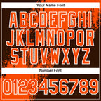Custom Orange Brown-White 3D Pattern Abstract Brush Stroke Two-Button Unisex Softball Jersey