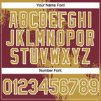 Custom Old Gold Burgundy-White 3D Pattern Abstract Brush Stroke Two-Button Unisex Softball Jersey