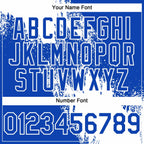 Custom White Thunder Blue 3D Pattern Abstract Brush Stroke Two-Button Unisex Softball Jersey