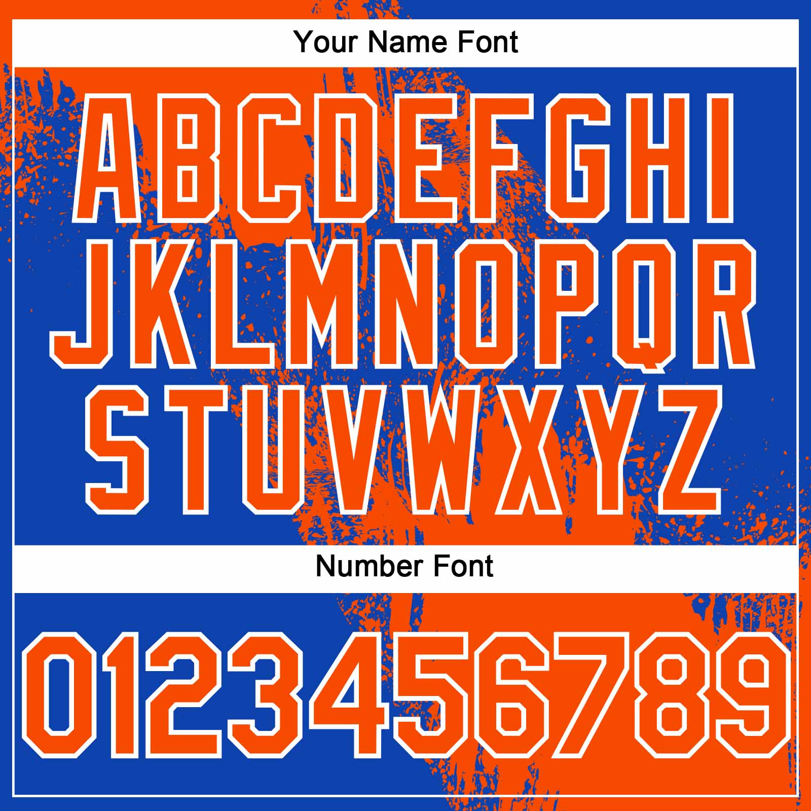 Custom Orange Thunder Blue-White 3D Pattern Abstract Brush Stroke Two-Button Unisex Softball Jersey