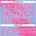 Custom Pink Light Blue-White 3D Pattern Abstract Brush Stroke Two-Button Unisex Softball Jersey