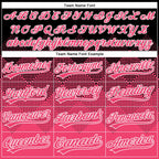 Custom Black Neon Pink-White 3D Gradient Square Shape Two-Button Unisex Softball Jersey