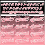 Custom Black Medium Pink-White 3D Gradient Square Shape Two-Button Unisex Softball Jersey