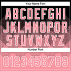 Custom Black Medium Pink-White 3D Gradient Square Shape Two-Button Unisex Softball Jersey