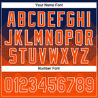 Custom Navy Orange-White 3D Gradient Square Shape Two-Button Unisex Softball Jersey