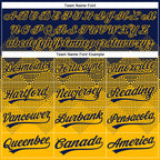 Custom Navy Gold 3D Gradient Square Shape Two-Button Unisex Softball Jersey