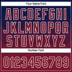 Custom Navy Crimson-White 3D Gradient Square Shape Two-Button Unisex Softball Jersey