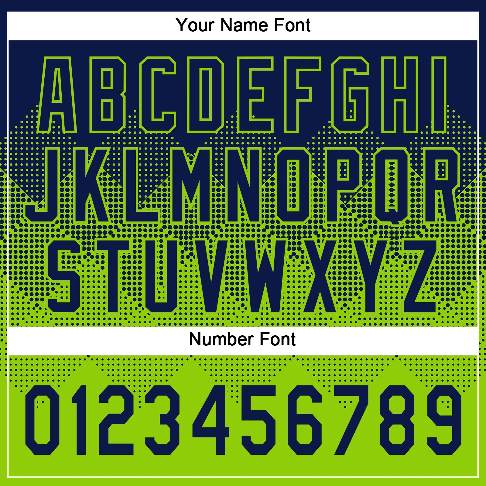 Custom Navy Neon Green 3D Gradient Square Shape Two-Button Unisex Softball Jersey