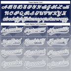 Custom Navy Gray-White 3D Gradient Square Shape Two-Button Unisex Softball Jersey
