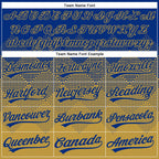 Custom Royal Old Gold 3D Gradient Square Shape Two-Button Unisex Softball Jersey