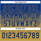 Custom Royal Old Gold 3D Gradient Square Shape Two-Button Unisex Softball Jersey