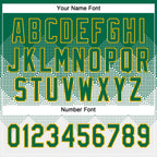 Custom Kelly Green White-Gold 3D Gradient Square Shape Two-Button Unisex Softball Jersey