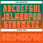 Custom Kelly Green Orange-White 3D Gradient Square Shape Two-Button Unisex Softball Jersey