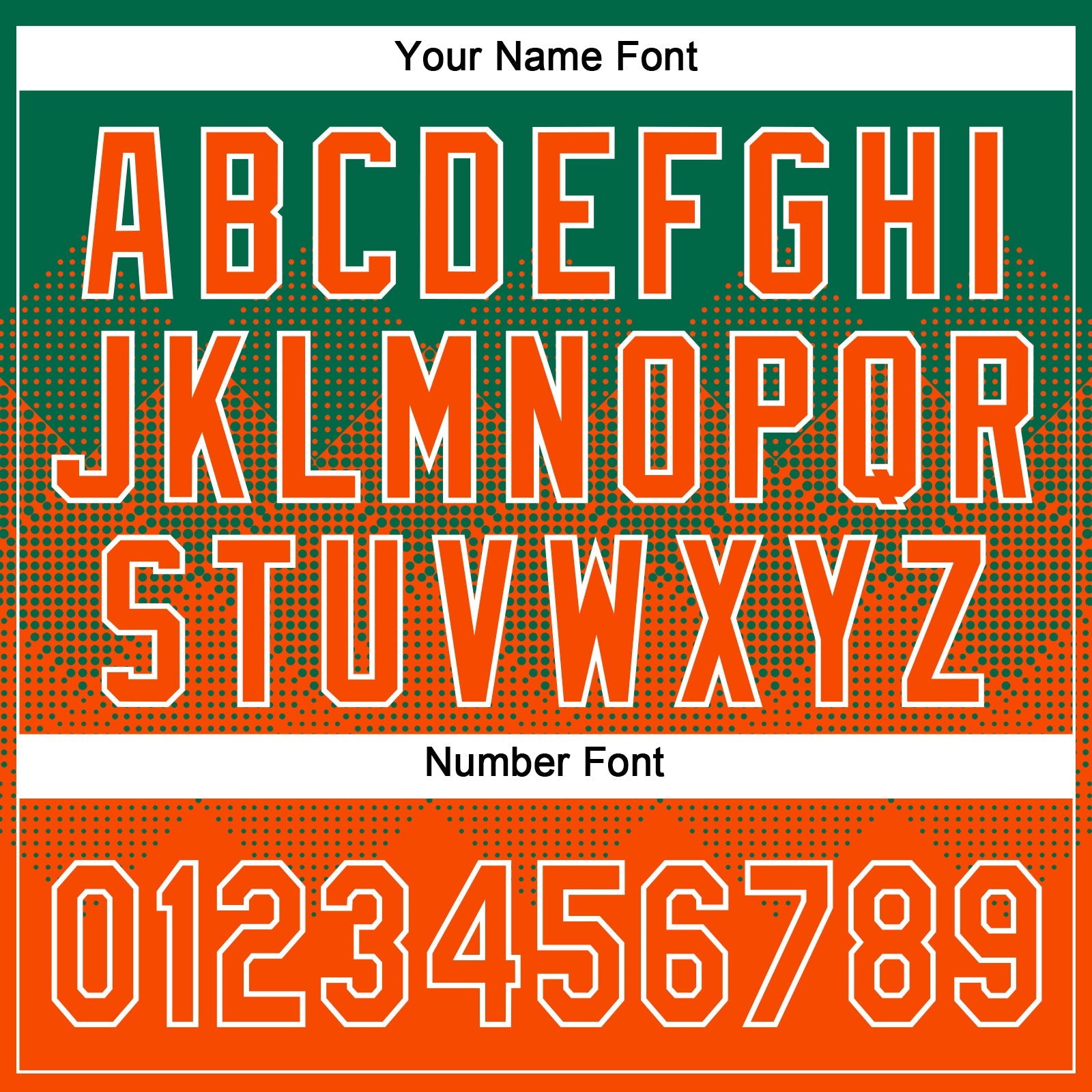 Custom Kelly Green Orange-White 3D Gradient Square Shape Two-Button Unisex Softball Jersey